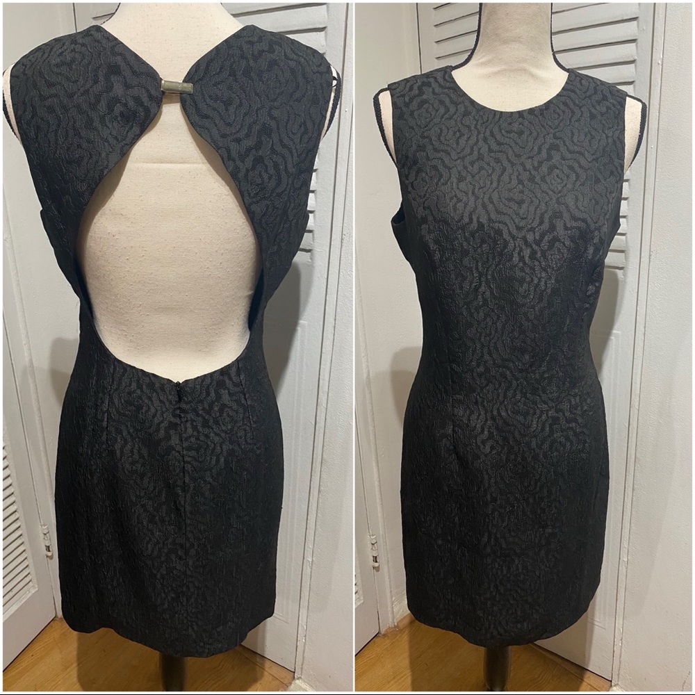 ASO SERENA VAN DER WOODSEN STRAPLESS BLACK BROCADE DRESS - Medium - Picture 3 of 12
